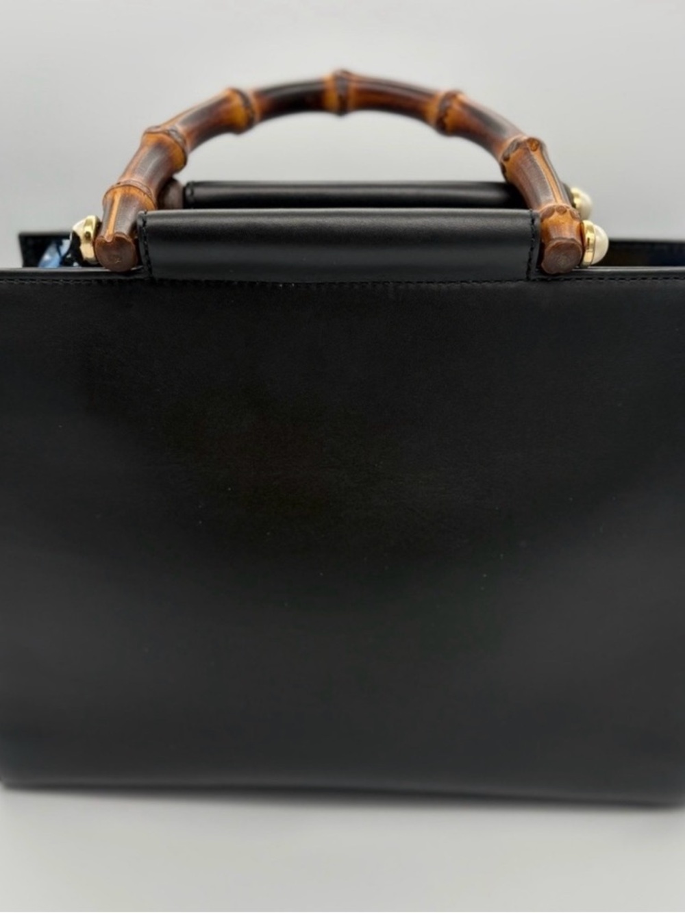 Gucci Black Leather Satchel with Bamboo Top Handles - Picture 4 of 12